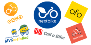 Bikesharing NextBike, Callabike, mobike, obike